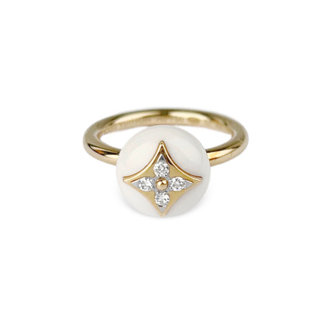 Louis Vuitton Gold, White Gold And Diamond B Blossom Ring