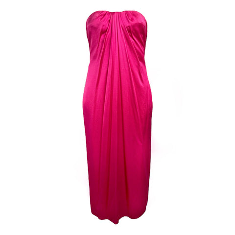 Alexander McQueen Hot Pink Silk Dress with Miu Miu Black Silk Belt | Designer Archives Alexander McQueen Hot Pink Silk Dress with Miu Miu Black Silk Belt | Designer Archives