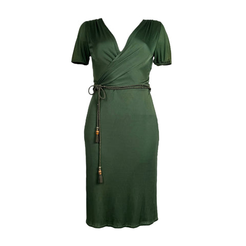 Gucci 2006 Green Rope Belted Wrap Dress | Designer Archives Gucci 2006 Green Rope Belted Wrap Dress | Designer Archives