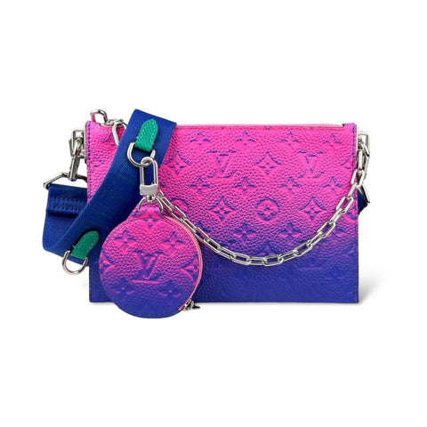Louis Vuitton Trio Pouch Taurillon Illusion Blue/Pink in Leather - US