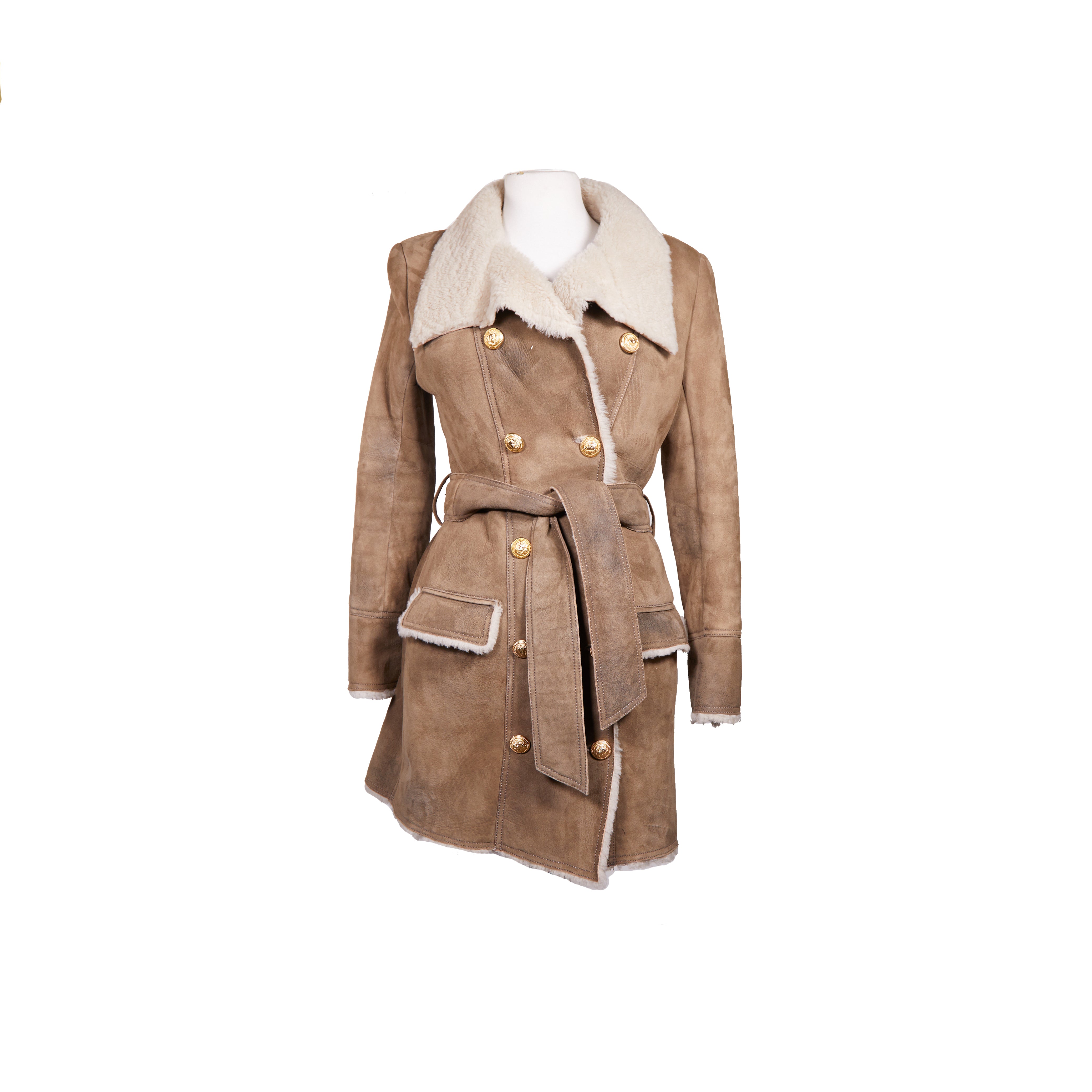 Balmain beige discount coat